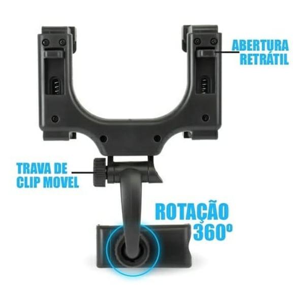 Imagem de Suportes Veicular Para Celular Automotivo Articulado Espelho Retrovisor BL-336