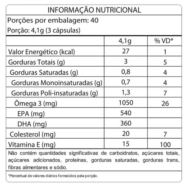 Imagem de Supra Ômega 3 TG 540mg EPA e 360mg DHA e Vit. E Global Suplementos 120 Cápsulas