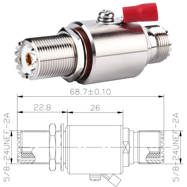 Imagem de Supressor de raios UHF Riotaxy PL-259 para soquete SO239