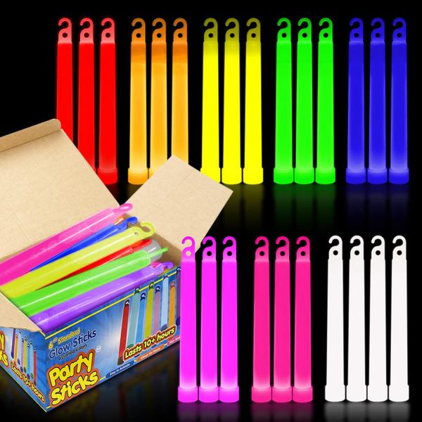 Imagem de Suprimentos de festa Glow Sticks PartySticks, 6 polegadas, pacote com 25