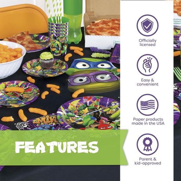 Imagem de Suprimentos de festa Teenage Mutant Ninja Turtle serve 16 convidados