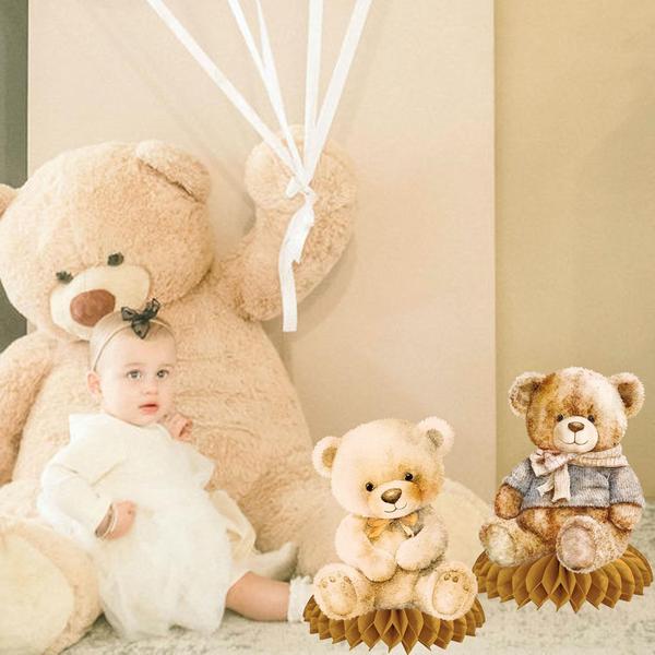 Imagem de Suprimentos de festa Umoni Bear Baby Shower Honeycomb 10 unidades