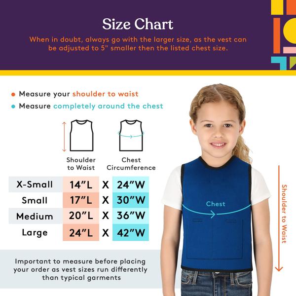 Imagem de Suprimentos Especiais Colete de Compressão Sensorial Ponderada para Crianças com Distúrbios de Processamento, TDAH e Autismo, Calmante e de Suporte com Ajuste de Peso Ajustável (XX-Pequeno 12x20 polegadas)