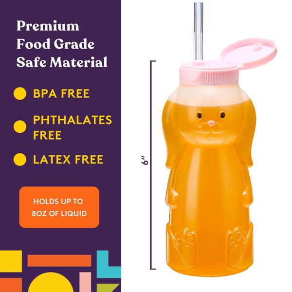 Imagem de Suprimentos especiais Straw Cup Honey Bear para bebês, pacote com 4