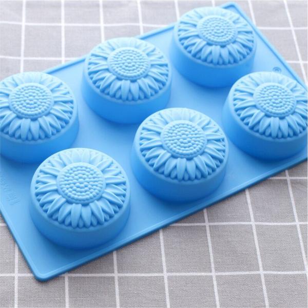 Imagem de Suprimentos para fabricação de sabão: molde de silicone, flor de margarida de 6 furos