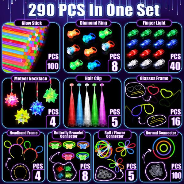 Imagem de Suprimentos para Festa Neon com LED - Kit com 290 Peças TSDATOWR