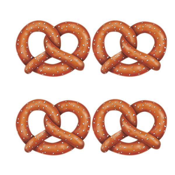 Imagem de Suprimentos para festas da Oktoberfest Cutout Pretzel Beistle (pacote com 4)