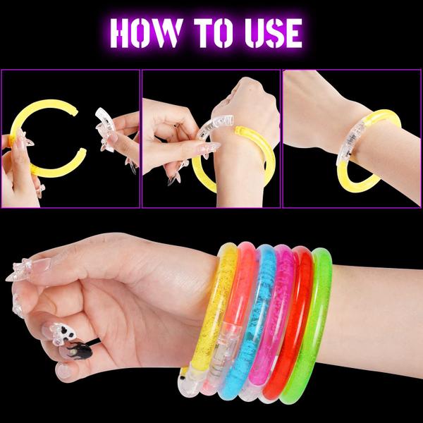 Imagem de Suprimentos para festas, pulseiras Mikulala Glow in the Dark, 24 unidades