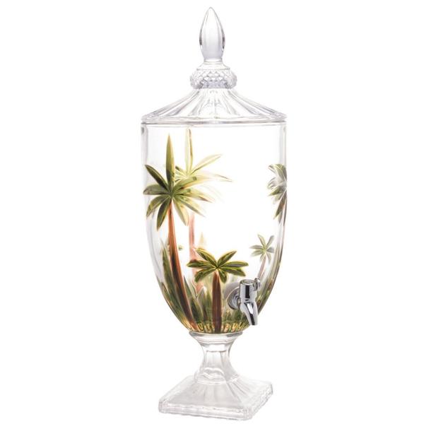 Imagem de Suqueira Cristal C/ Pé e Tampa Palm Tree HandPaint 4L