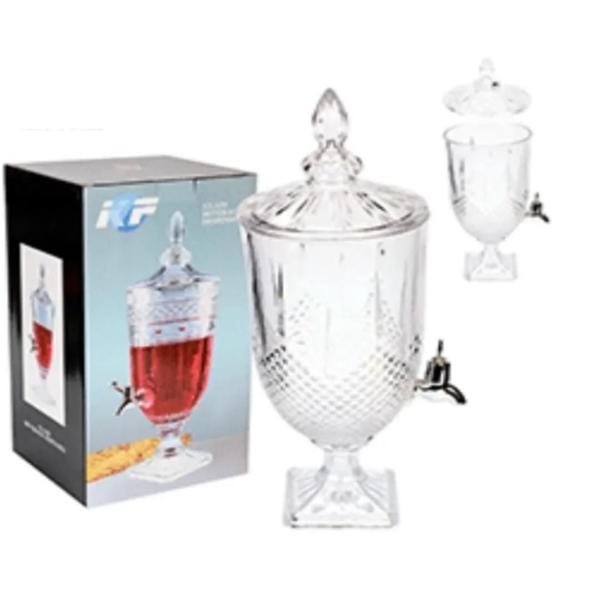 Suqueira Cristal Vidro Com Torneira Suporte - IMP Imagem de Suqueira Cristal Vidro Com Torneira Suporte