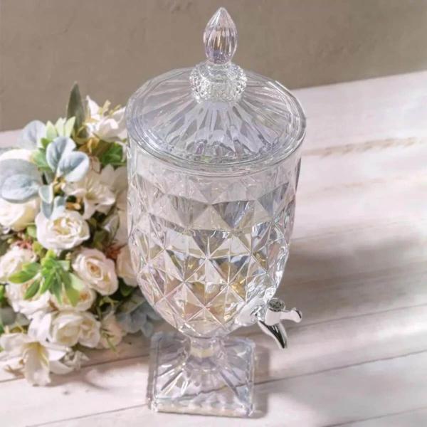 Imagem de Suqueira de Cristal 2L com Torneira Dispenser Lyor Diamond Bebidas Decoração