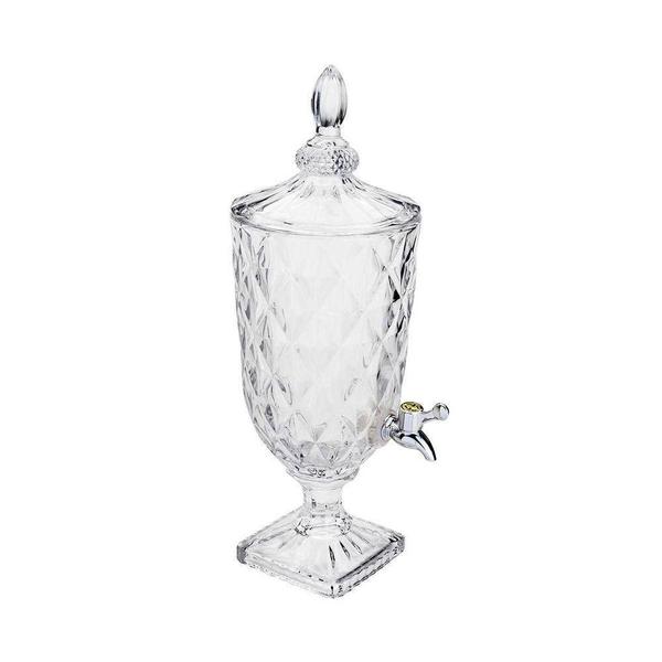 Imagem de Suqueira luxo cristal 3 litros decorativa dispenser de vidro grande bebidas casamento festa