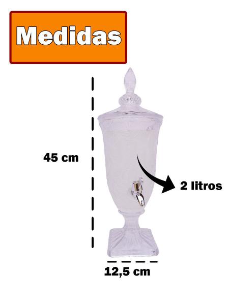 Suqueira Transparente Com Pé Cristal Vidro Torneira uva sucos drinks agua filtro Ecológico Design 2 litros - Full Fit Imagem de Suqueira Transparente Com Pé Cristal Vidro Torneira uva sucos drinks agua filtro Ecológico Design 2 litros