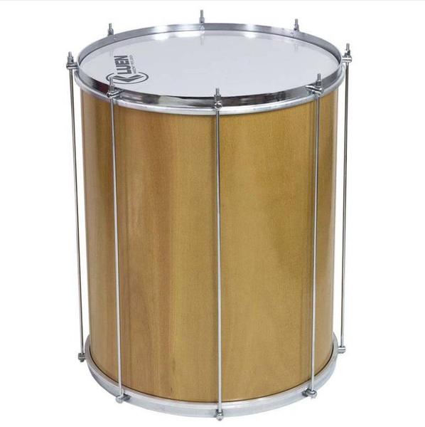 Surdo 60 x 20" Madeira Verniz 10 Afin Crom + Bag e Baqueta - Luen Imagem de Surdo 60 x 20" Madeira Verniz 10 Afin Crom + Bag e Baqueta