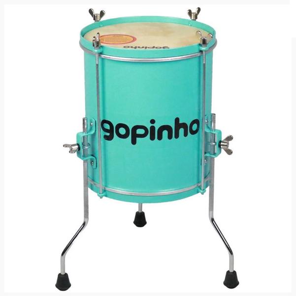 Imagem de Surdo Gope Gopinho Infantil 10" 30cm Aluminio Reels Verde C/ Baqueta