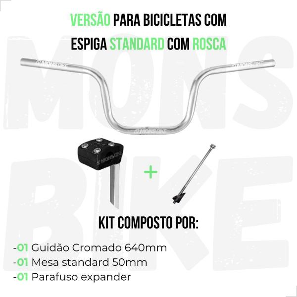 Imagem de Suspensão Bike Aro 26 2 Andar Standard + Guidão Alto Tipo Moto + Mesa + Caixa