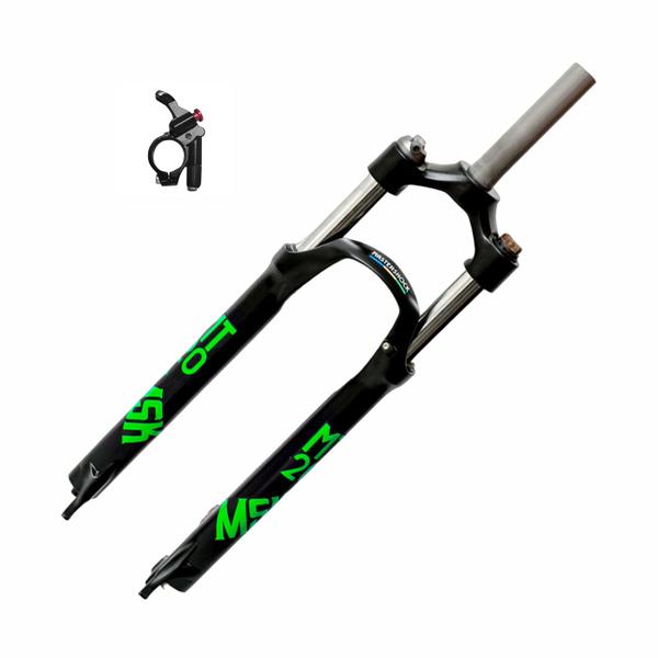 Imagem de Suspensão Bike MTB 100mm Aro 19 Masterschock MT-20 32mm Ahead Set Trava no Guidão e Freio a Disco Verde