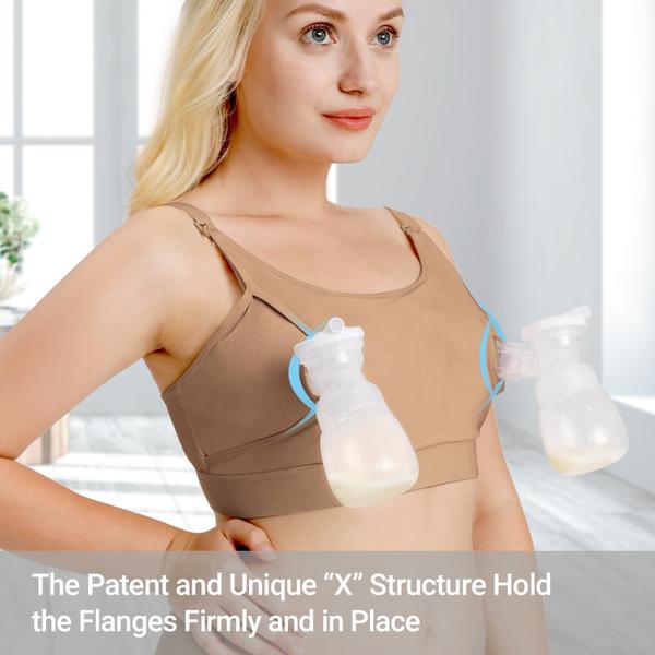 Sutiã de bombeamento Hands Free Momcozy Adjustable Breast-Pumps Mocha Imagem de Sutiã de bombeamento Hands Free Momcozy Adjustable Breast-Pumps Mocha