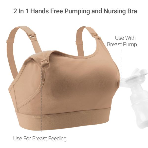 Sutiã de bombeamento Hands Free Momcozy Adjustable Breast-Pumps Mocha Imagem de Sutiã de bombeamento Hands Free Momcozy Adjustable Breast-Pumps Mocha