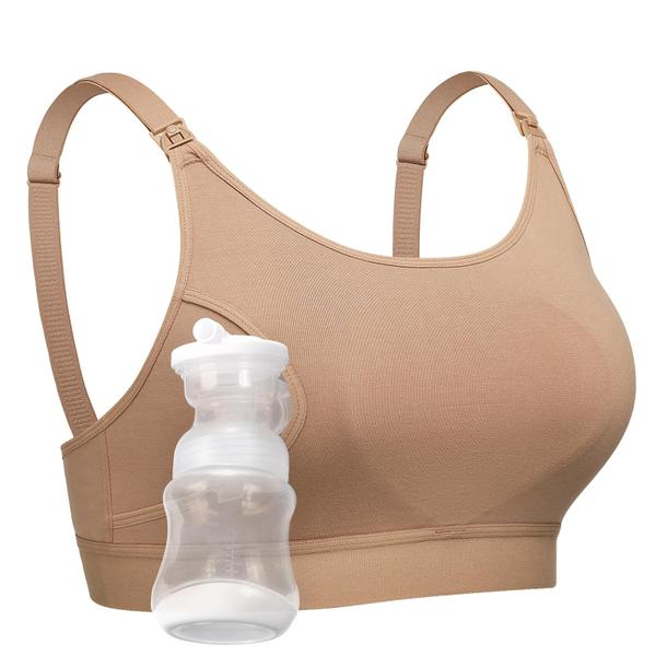 Sutiã de bombeamento Hands Free Momcozy Adjustable Breast-Pumps Mocha Imagem de Sutiã de bombeamento Hands Free Momcozy Adjustable Breast-Pumps Mocha