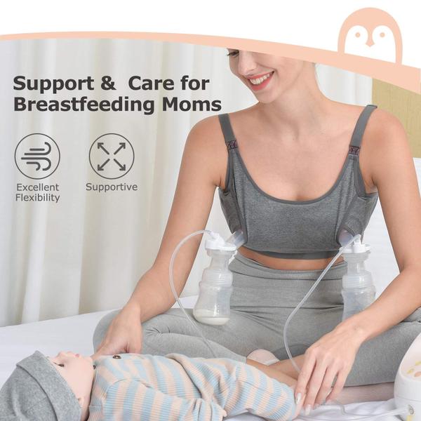 Imagem de Sutiã de bombeamento Momcozy Pumping Bra Hands Free, pacote com 2 unidades Spectra, Lansinoh, Medela