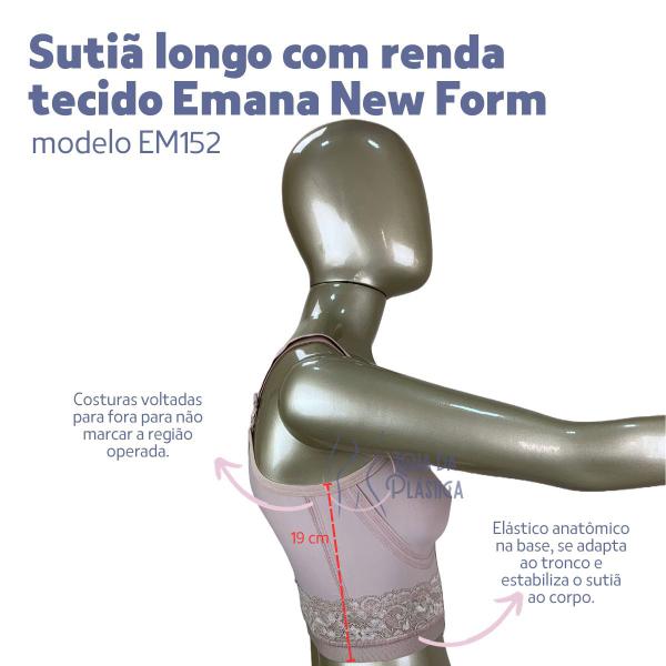 Imagem de Sutiã Pós Cirúrgico Longo Reforçado Renda Em Emana New Form