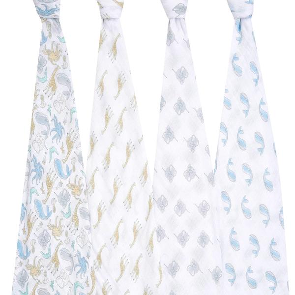 Imagem de Swaddle Blanket Baden + Manais Boutique Muslin, pacote com 4