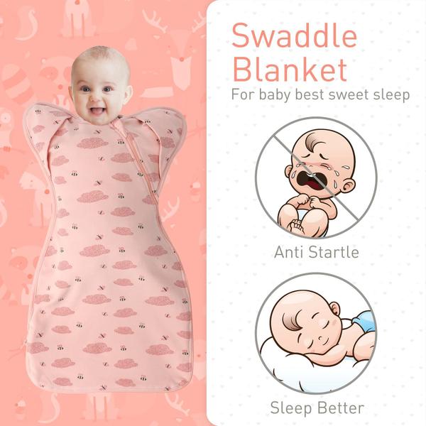 Imagem de Swaddle Blanket Sleep Sack Knirose Arms Up, 2 pacotes para recém-nascidos