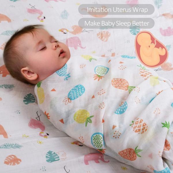 Imagem de Swaddle Blanket Softan Muslin para meninos e meninas 120x120cm, pacote com 4