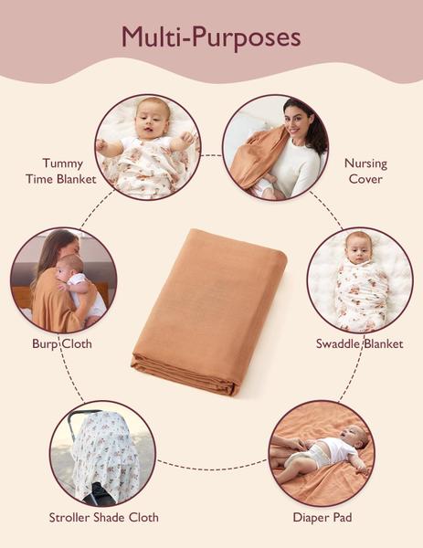 Imagem de Swaddle Blankets Momcozy Muslin Soft Upgrade 47 x 47", pacote com 2