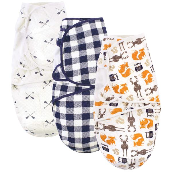 Imagem de Swaddle Wrap Hudson Baby acolchoado de algodão de 0 a 3 meses, pacote com 3