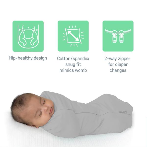 Imagem de SwaddleMe by Ingenuity Compression Swaddle Pod, de 0 a 2 meses, pacote com 2