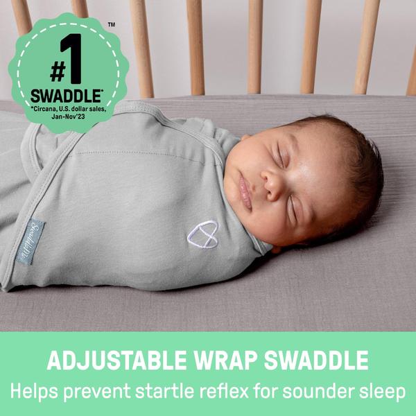 Imagem de SwaddleMe by Ingenuity Original Swaddle, 100% algodão, 0-3M, pacote com 3