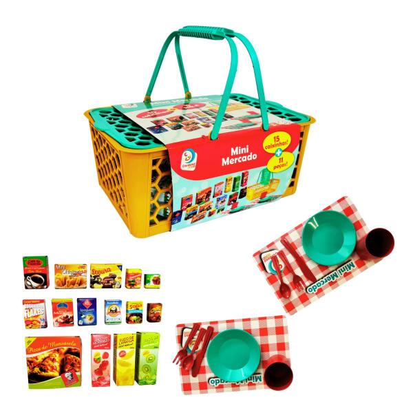 Imagem de Sweet Fantasy Cesta Cestinha Infantil piquenique Mini Mercado Com 25 Peças - Cardoso toys