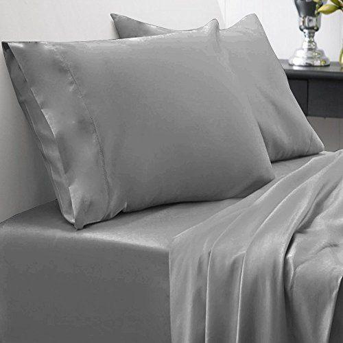 Imagem de Sweet Home Collection 7 Peças Edredom Set Bag Solid Color All Season Soft Down Alternative Blanket & Luxurious Microfiber Bed Sheets, Cinza, Completo