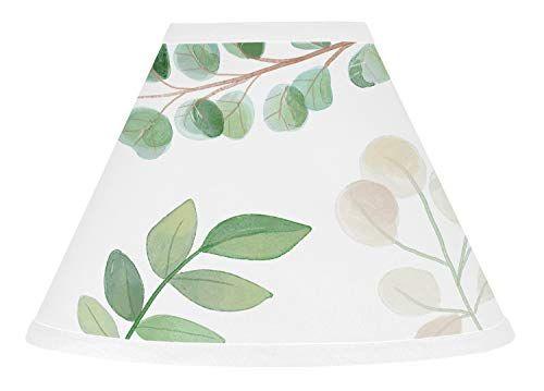 Imagem de Sweet Jojo Designs Floral Leaf Lamp Shade - Verde e Branco Boho Aquarela Botânica Woodland Jardim Tropical