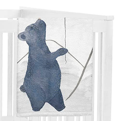 Imagem de Sweet Jojo Designs Woodland Bear Boy Girl Milestone Cobertor Mensal Recém-nascido Primeiro Ano Crescimento Tapete Baby Shower Memória Keepsake Gift Picture - Azul Marinho Cinza Ouro Preto Celestial Lua Estrela Aquarela