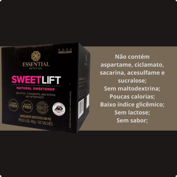 Sweetlift (50 Sachês 0,8g) 40g Essential Nutrition Imagem de Sweetlift (50 Sachês 0,8g) 40g Essential Nutrition