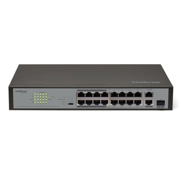 Imagem de Switch 16 Portas Fast PoE + 2 Portas Gigabit + 1 Porta Mini-GBIC SF 1821 POE Intelbras