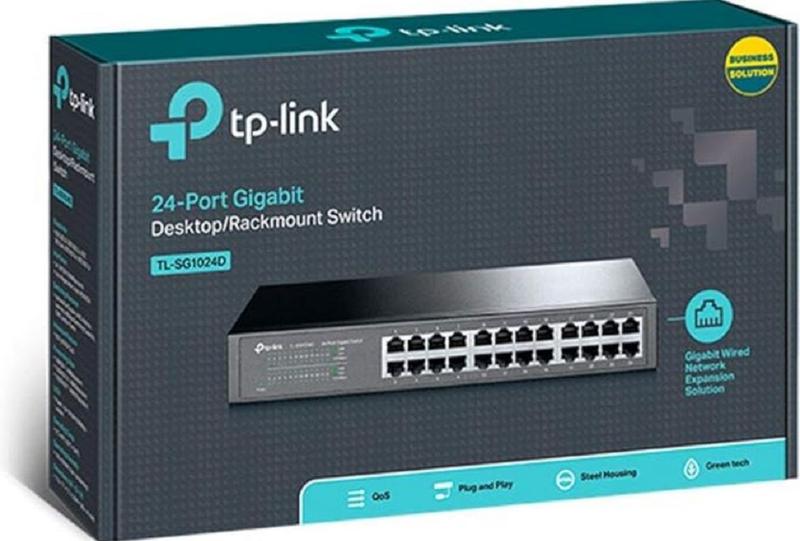 Imagem de Switch 24 Portas 10/100/1000 Mbps Gigabit TP-Link - TL-SG1024D Rack