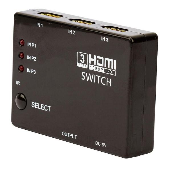 Imagem de Switch 3X1 Hdmi Full Hd 1080P 3D Com Controle