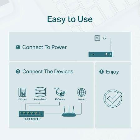 Imagem de Switch 5 Portas Fast 10/100 Mbps (4 Portas Poe) Tp-Link Tl-sf1005lp SMB