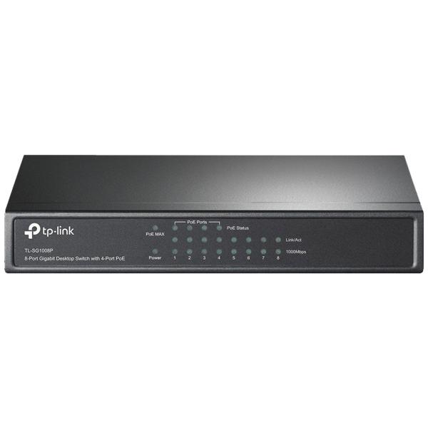 Imagem de Switch 8 Portas 10/100/1000 Mbps C/ 4 Portas Poe+ Tp-Link Tl-sg1008p Smb