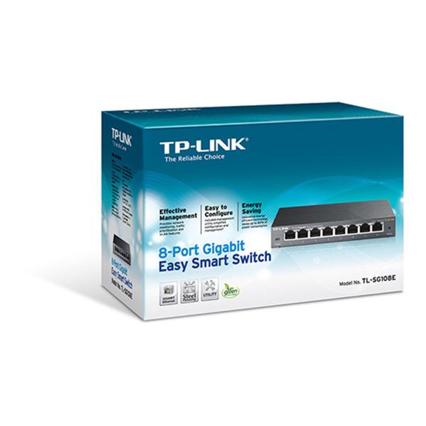 Imagem de Switch 8 Portas 10/100/1000 Mbps Tp-Link Tl-sg108e Smb