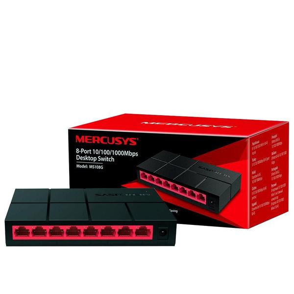 Imagem de Switch 8 portas 10/100/1000Mbps MS108G - Mercusys