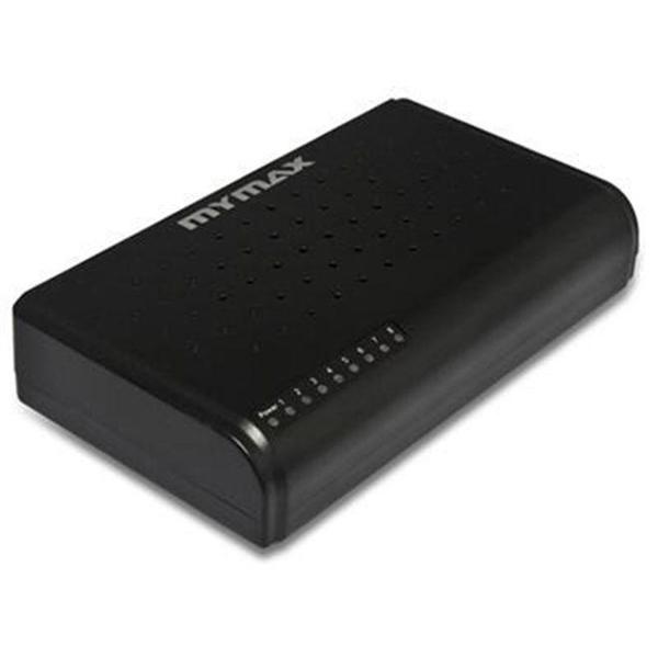 Imagem de Switch 8 Portas 10/100MBPS MSWI-S1008D Preto Mymax.