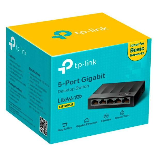 Imagem de Switch Gigabit de Mesa TP-Link 5 Portas 10/100/1000Mbps - LS1005G