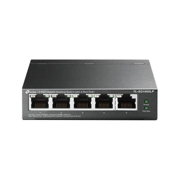 Imagem de Switch Gigabit Profissional 10/100/1000 C/ 5 Portas (sendo 4 Poe) TL-SG1005LP SMB