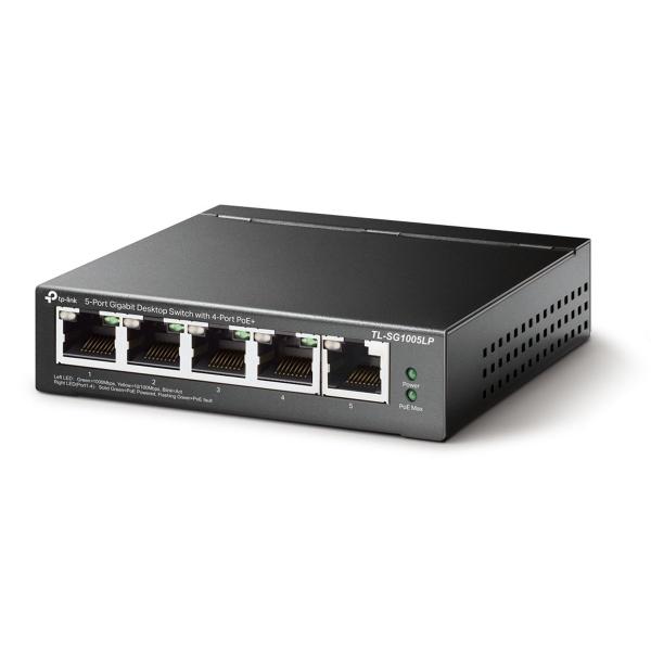 Imagem de Switch Gigabit Profissional 10/100/1000 C/ 5 Portas (sendo 4 Poe) TL-SG1005LP SMB