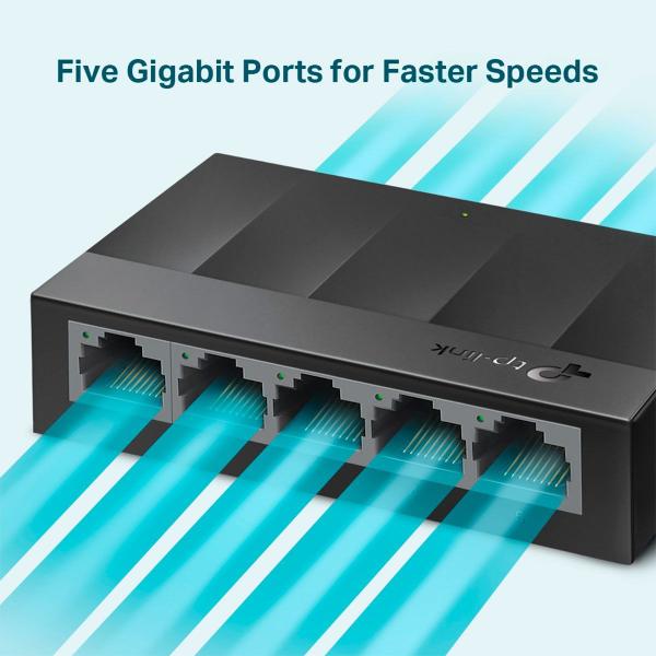 Imagem de Switch Gigabit TP-Link Litewave LS1005G, 5 Portas 10/100/1000, de Mesa - Preto